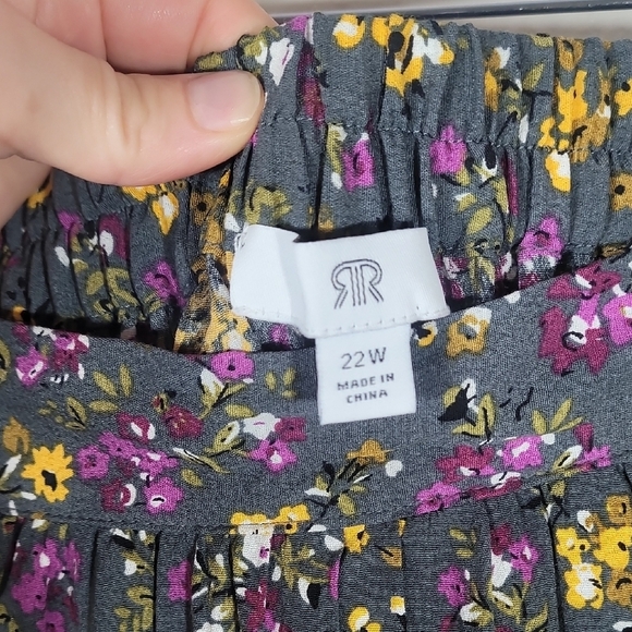 RR Women Flowy Fairy Maxi Skirt Size 22W XL Floral Asymmetrical Y2K Tiered - Picture 5 of 13